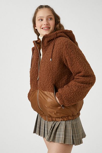 Koton Women's Brown Jacket 3WAL20181IW