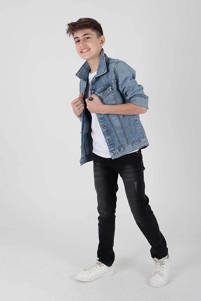 AHENGİM Jachetă Jean din bumbac pentru băiat Casual La modă Ak22162123