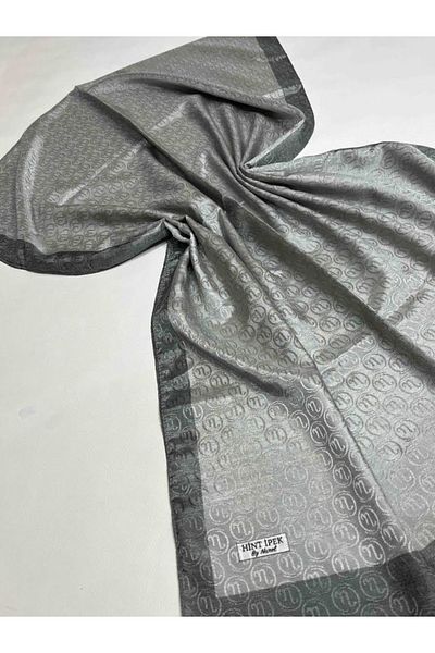 Hint İpek İpekyolu Scarf Silver Anthracite Monogram Shawl