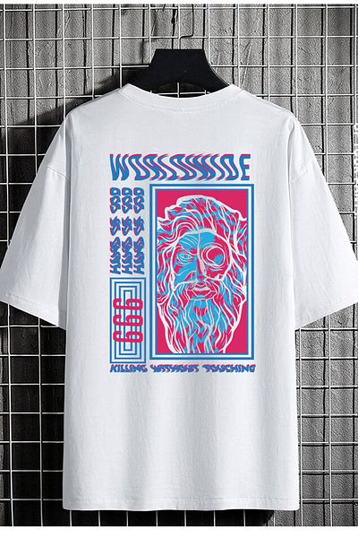 DEEPSENCE Unisex Oversize T-shirt Hand Of God Back Print White