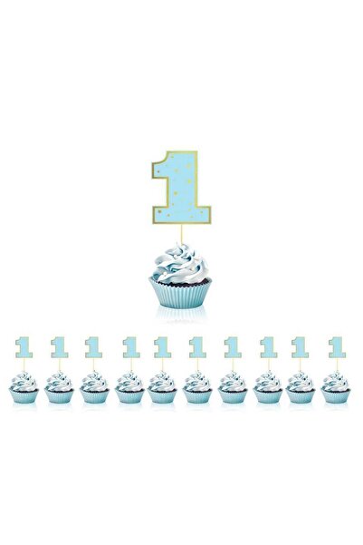 kidspartim مسواك أزرق لعمر سنة واحدة 10 قطع