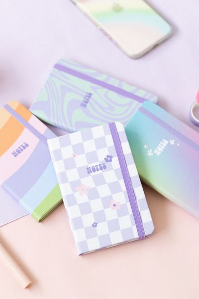 Matt Notebook Set of 4 Pocket Notebooks Striped Rainbow