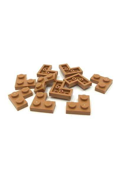 LEGO لوحة خالق مخصصة 2 × 2 زاوية من الطوب المسطح باللون البني الفاتح 4 قطع للإرسال