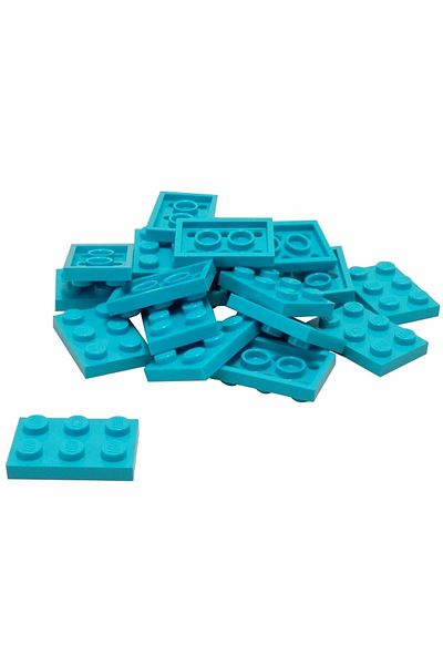 LEGO Original Moc Custom Accessory Creator Plate 2 X 3 Flat Brick Medium Azure 8 Pieces to Ship