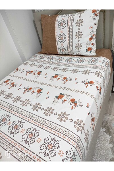 Gasel Home طقم ملاءات مرنة من القطن بنمط غرز متقاطعة