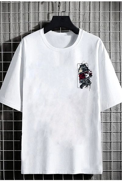 DEEPSENCE Μπλουζάκι Unisex Λευκό Oversize Zeus Back Printed