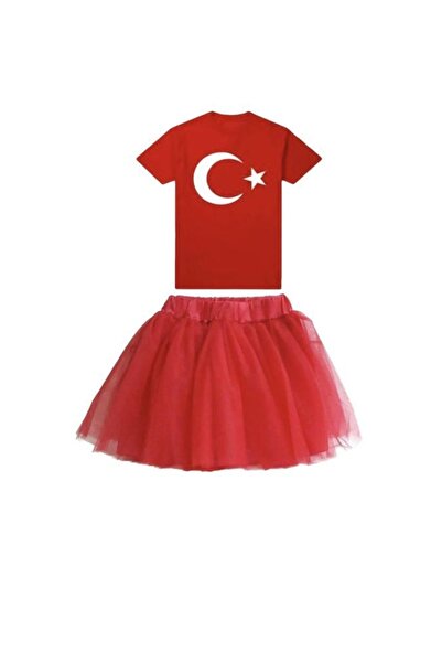 FATELLA Devojčica, majica kratkih rukava Ataturk Štampano sa tutu suknjom, se...