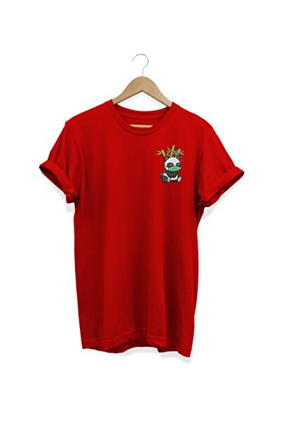 WİDİ Panda Štampano crvena T-shirt