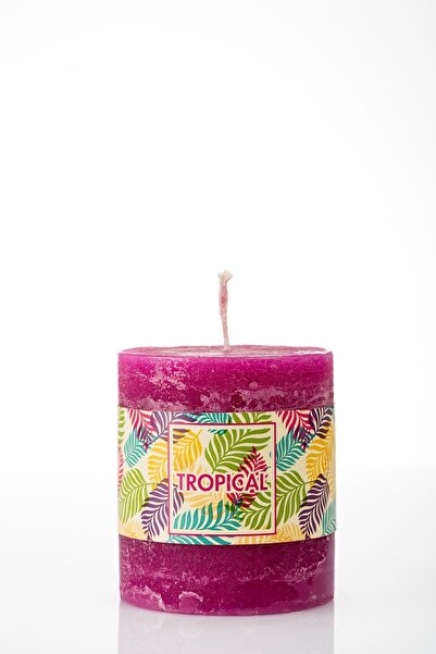 Missi 7x8 Silindir Mum Fuşya