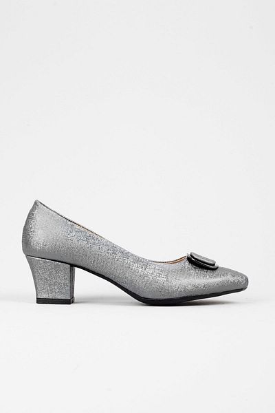 Adım Adım Women's Platinum Color Classic Heeled Shoes