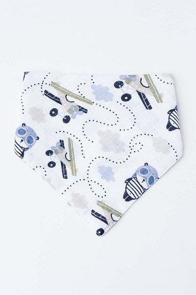 MyVera Double Layer Baby Drool and Scarf Set of 2 with Pacifier Strap and Muslin Fabric