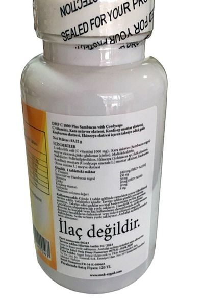 DMP Vitamin C 1000 Mg Zinc Black Purple Cordyceps Echinacea 60 Tablets 3 Pieces Vitamin C
