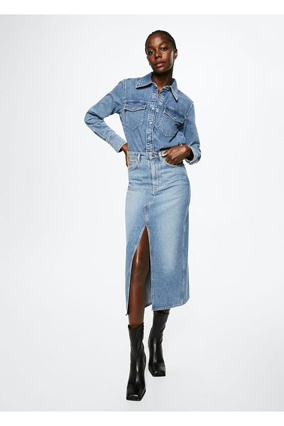 MANGO Woman Cotton Denim Shirt
