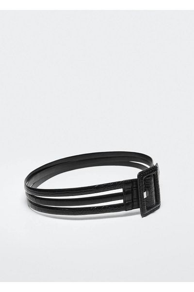 MANGO Woman Square Buckle Belt