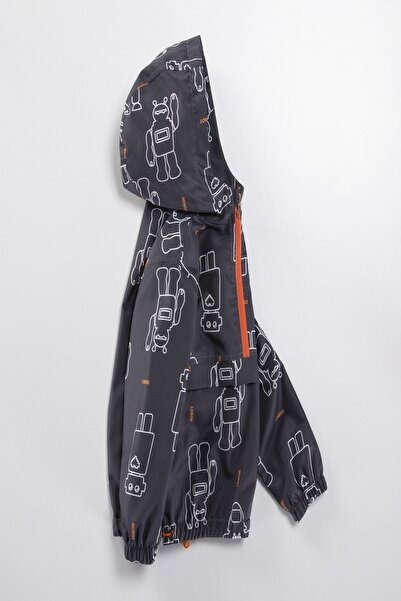 PODIUM GYM Trend New Season Winter/spring Robot Printed Cool Raincoat