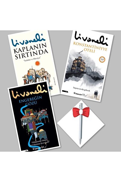 İnkilap Yayınevi Kaplanın Sırtında - Konstantiniyye Oteli - Engereğin Gözü, Zülfü Livaneli, Caprice B112 Kalem Hediye