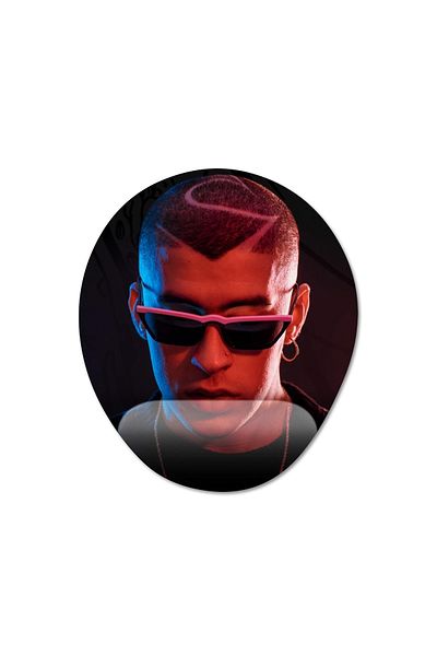 Pixxa نموذج لوحة ماوس بدعم المعصم من Bad Bunny - 2 بيضاوي
