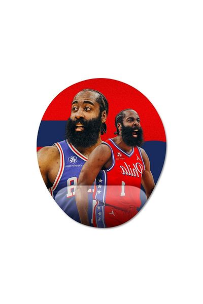 Pixxa جيمس هاردن - فيلادلفيا 76ers - نموذج لوحة ماوس مع دعم المعصم من Nba - 2 بيضاوي