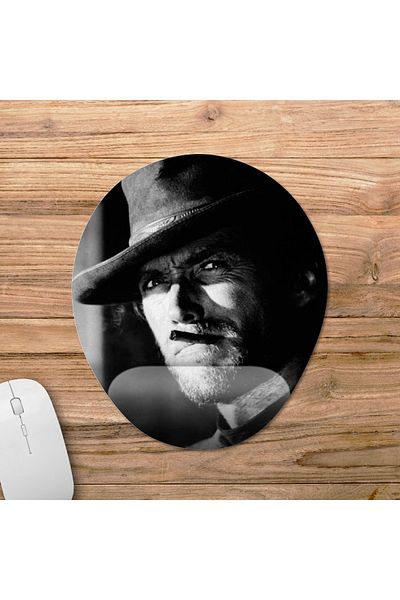 Pixxa نموذج لوحة الماوس Clint Eastwood مع دعم المعصم - 1 بيضاوي