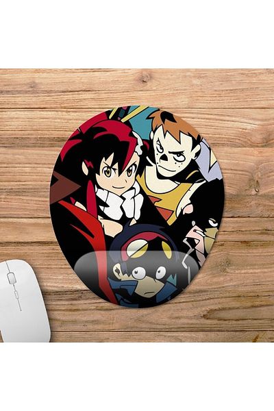 Pixxa نموذج لوحة ماوس دعم المعصم من Tengen Toppa Gurren Lagann - 3 بيضاوي