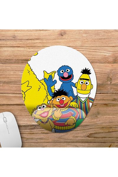 Pixxa لوحة ماوس لدعم المعصم من Sesame Street - 2 بيضاوية