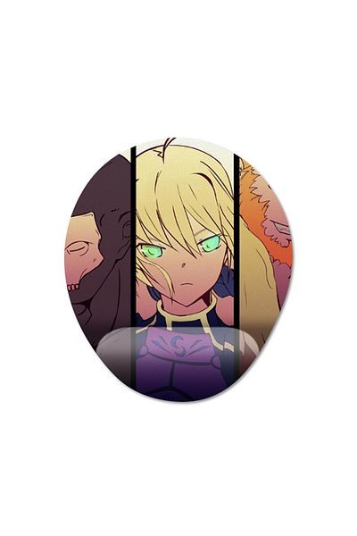 Pixxa موديل Fate / Zero لوحة ماوس مع مسند للمعصم - 3 بيضاوي