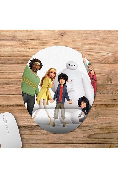 Pixxa نموذج لوحة ماوس Big Hero 6 مع دعم المعصم - 1 بيضاوي