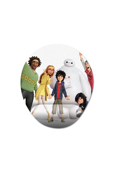 Pixxa نموذج لوحة ماوس Big Hero 6 مع دعم المعصم - 1 بيضاوي