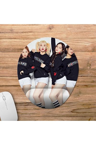 Pixxa موديل لوحة ماوس Momoland مع مسند للمعصم - 1 بيضاوي
