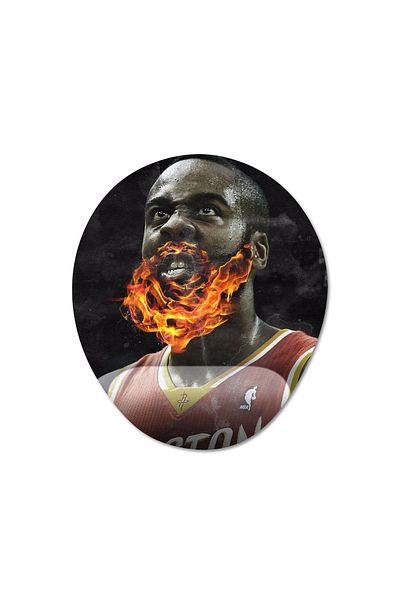 Pixxa جيمس هاردن - فيلادلفيا 76ers - نموذج لوحة ماوس مع دعم المعصم من Nba - 3 بيضاوي