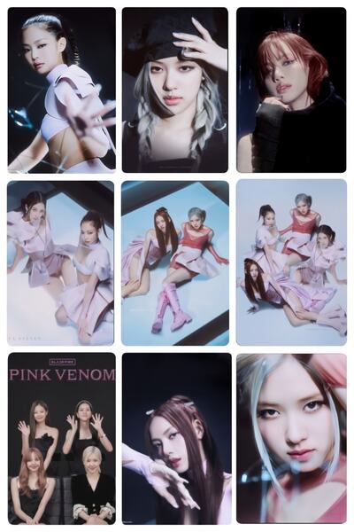 owl bag أسود وردي 4 رقم -kpop- مجموعة بطاقات صور مكونة من 9 قطع