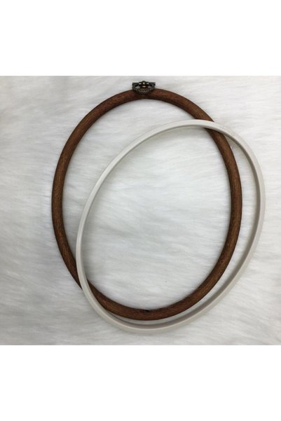 Nurge No:3 Oval Plastik Pano Kasnağı - Nakış Kasnağı 15,5x19cm - 10mm