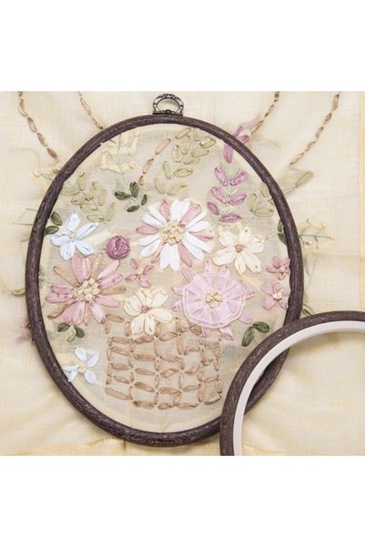 Nurge No:2 Oval Plastic Board Hoop - Embroidery Hoop 12.5X15Cm - 10mm