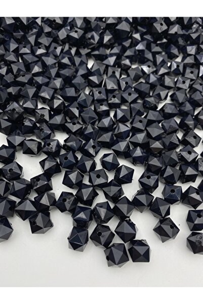 Hedef Bijuteri 100 جرام 12 ملم مكعب اللون الأسود، خرز أكريليك نموذج مكعب، مجو...