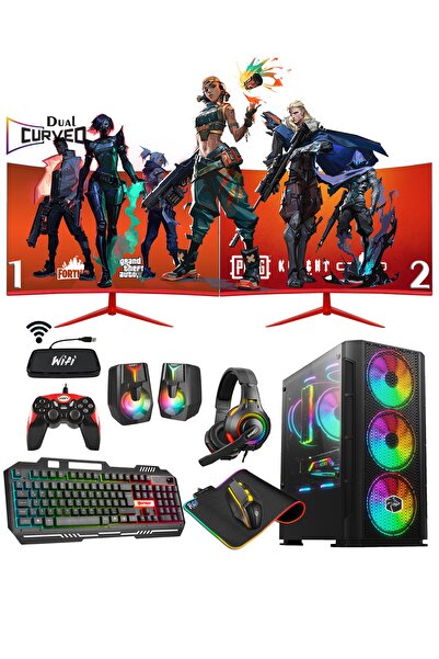 Zeiron Amx60 Plus Ryzen 5 3600 16gb 3200mhz 240gb+1tb Rx550 23.8'' Dual Curve...