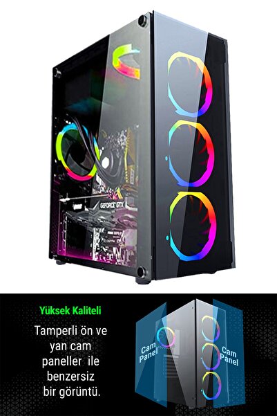 Zeiron Fx85 I5-3470 16gb 256gb Ssd+1tb Hdd Gtx1050ti 23.8" Curved Oyuncu Masaüstü Bilgisayar