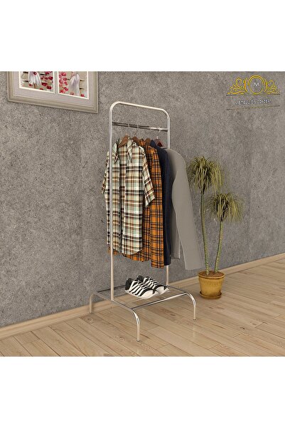 Metallica Concept Tekli Krom Elbise Askısı Ayaklı Konfeksiyon Askısı