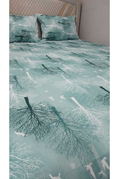 TEKSTİLCİ طقم ملاءة مطاطية مقاس كبير + 2 كيس وسادة