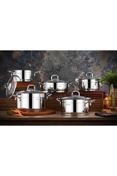 Kahramanlar Sırma 10 Piece Steel Cookware Set