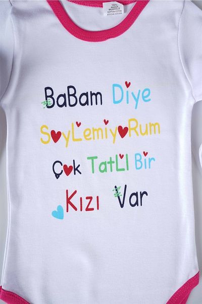 MİNİKO KİDS I Don't Call My Father Written Baby Kids Long Sleeve Cotton Bady Bodysuit
