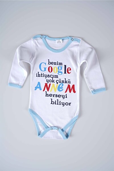 MİNİKO KİDS بدلة أطفال قطنية بأكمام طويلة مكتوب عليها "Google Mom" للموسم الجديد