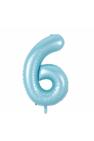 Deniz Party Store Blue 6 Years Old Foil Balloon 34 Inch 76-80 Cm