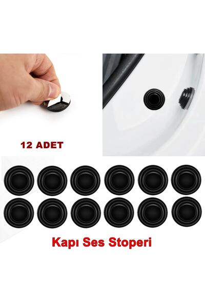 caraks Oto Kapı Stoperi Araç Otomobiller Kapı Çarpma Önleyici Araba Kapı Ses Ve Darbe Emici - 12 Adet