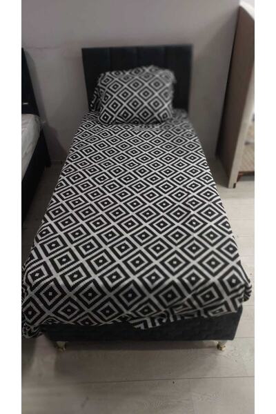 TEKSTİLCİ طقم غطاء لحاف فردي غطاء لحاف من نسيج القطن + ملاءة جاهزة + كيس وسادة