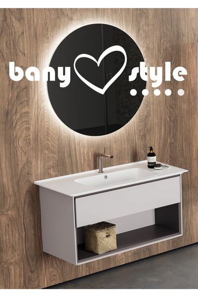 Turkuaz Dolap Uyumlu Etajerli Lavabo,blue 80x47 Cm