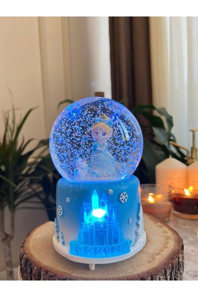nesever store Mega Boy Frozen Kar Küresi Otomatik Kar Üflemeli Işıklı Müzikli...