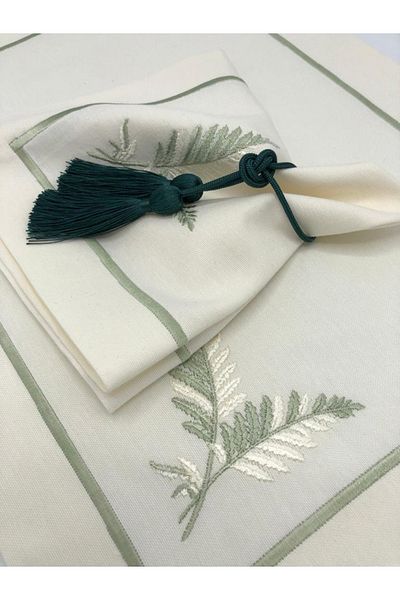 KATMERTEKS 8 Pieces Duck Green Napkin Ring with Tassel Tie Model