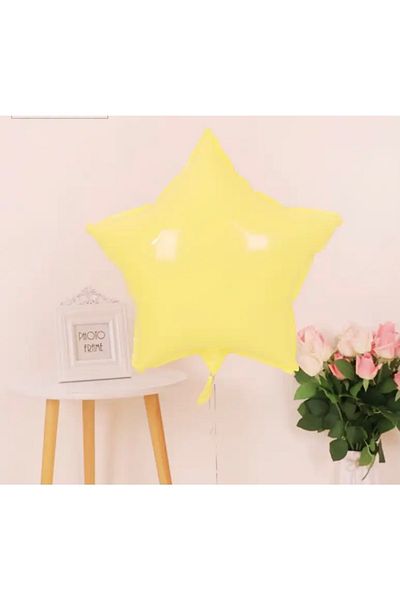 Deniz Party Store Macaron Yellow Star Foil Balloon 18 Inch 45 Cm 1 Piece