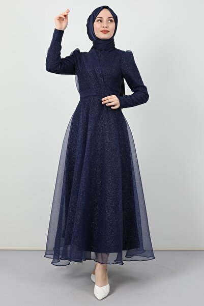 giz astore Alara Tesettür Abiye Lacivert