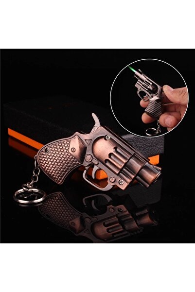 Techmarketi Küçük Tabanca Yaratıcı Çakmak Asılı Çakmak Anahtarlık Doldurulabilir Gaz Çakmak Metal Kasa